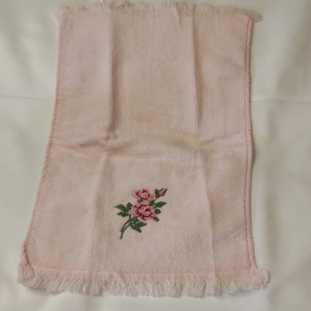 Bundle Of Vintage Colorful Embroidered Hand Towels - Floral 70s & 80's